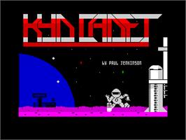 Title screen of Kyd Cadet on the Sinclair ZX Spectrum.