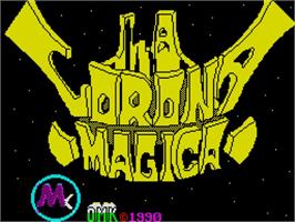 Title screen of La Corona Mágica on the Sinclair ZX Spectrum.