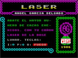 Title screen of Laser on the Sinclair ZX Spectrum.