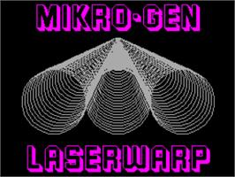 Title screen of Laserwarp on the Sinclair ZX Spectrum.
