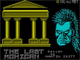 Title screen of Last Mohican on the Sinclair ZX Spectrum.