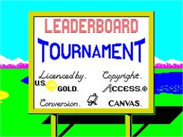 Title screen of Leader Board Tournament on the Sinclair ZX Spectrum.