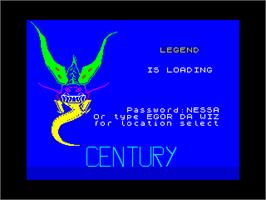 Title screen of Legend - Part 2 - The Siege on the Sinclair ZX Spectrum.