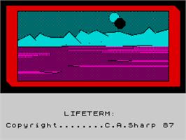 Title screen of Life-term on the Sinclair ZX Spectrum.
