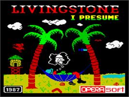 Title screen of Livingstone, I Presume? on the Sinclair ZX Spectrum.