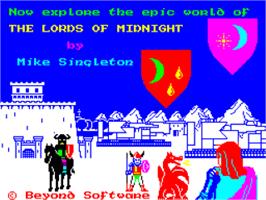 Title screen of Lords Of Midnight on the Sinclair ZX Spectrum.