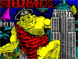 Title screen of Los Inhumanos on the Sinclair ZX Spectrum.