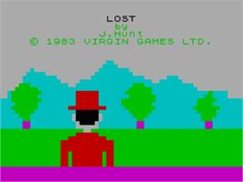 Title screen of Lost on the Sinclair ZX Spectrum.