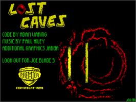 Title screen of Lost Caves on the Sinclair ZX Spectrum.
