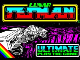 Title screen of Lunar Jetman on the Sinclair ZX Spectrum.