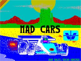 Title screen of Mad Cars on the Sinclair ZX Spectrum.