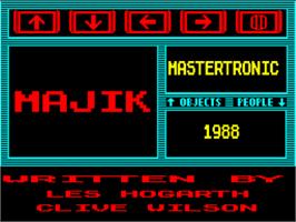 Title screen of Majik on the Sinclair ZX Spectrum.