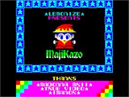Title screen of Majikazo on the Sinclair ZX Spectrum.