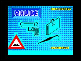 Title screen of Malice In Wonderland on the Sinclair ZX Spectrum.