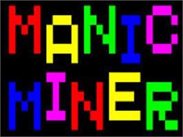 Title screen of Manic Miner on the Sinclair ZX Spectrum.