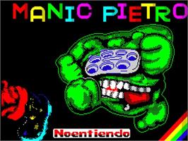 Title screen of Manic Pietro on the Sinclair ZX Spectrum.
