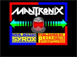 Title screen of Mantronix on the Sinclair ZX Spectrum.