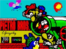 Title screen of Mario Bros 2 on the Sinclair ZX Spectrum.