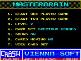 Title screen of Master Brain on the Sinclair ZX Spectrum.