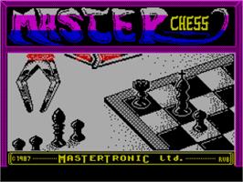 Title screen of Masterchess on the Sinclair ZX Spectrum.
