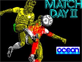 Title screen of Match Day 2 on the Sinclair ZX Spectrum.
