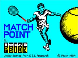 Title screen of Match Point on the Sinclair ZX Spectrum.