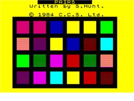 Title screen of Matching Pairs on the Sinclair ZX Spectrum.