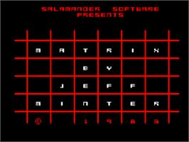Title screen of Matrix on the Sinclair ZX Spectrum.