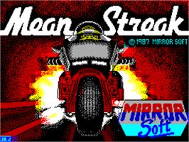 Title screen of Mean Streak on the Sinclair ZX Spectrum.