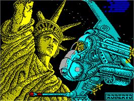 Title screen of Meganova on the Sinclair ZX Spectrum.