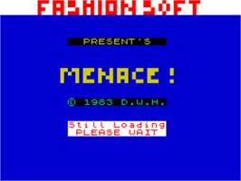 Title screen of Menace on the Sinclair ZX Spectrum.