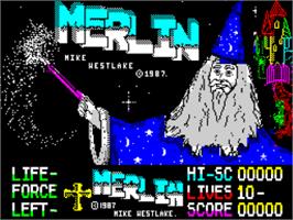 Title screen of Merlin on the Sinclair ZX Spectrum.