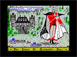 Title screen of Merlock The Mede on the Sinclair ZX Spectrum.