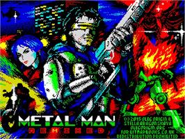 Title screen of Metal Man Remixed on the Sinclair ZX Spectrum.