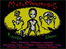 Title screen of Metamorphosis on the Sinclair ZX Spectrum.