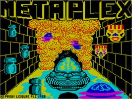 Title screen of Metaplex on the Sinclair ZX Spectrum.