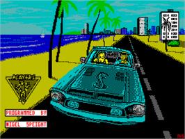 Title screen of Miami Cobra Gt on the Sinclair ZX Spectrum.