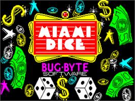 Title screen of Miami Dice on the Sinclair ZX Spectrum.