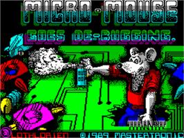 Title screen of Micro Mouse Goes De-bugging on the Sinclair ZX Spectrum.