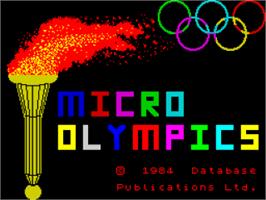 Title screen of Micro Olympics on the Sinclair ZX Spectrum.