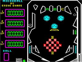 Title screen of Microball on the Sinclair ZX Spectrum.