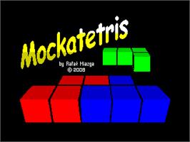 Title screen of Mockatetris on the Sinclair ZX Spectrum.