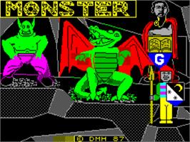 Title screen of Monster on the Sinclair ZX Spectrum.
