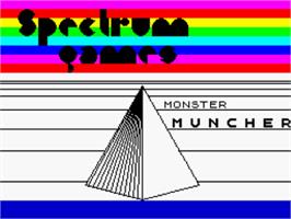 Title screen of Monster Muncher on the Sinclair ZX Spectrum.