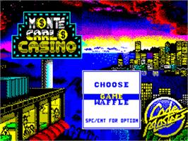 Title screen of Monte Carlo Casino on the Sinclair ZX Spectrum.