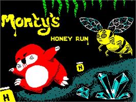 Title screen of Monty's Honey Run on the Sinclair ZX Spectrum.