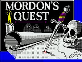Title screen of Mordon's Quest on the Sinclair ZX Spectrum.