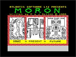 Title screen of Moron Spaceship on the Sinclair ZX Spectrum.