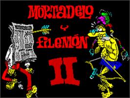 Title screen of Mortadelo y Filemón 2 on the Sinclair ZX Spectrum.