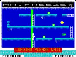 Title screen of Mr. Freeze on the Sinclair ZX Spectrum.